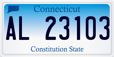 CT license plate AL23103