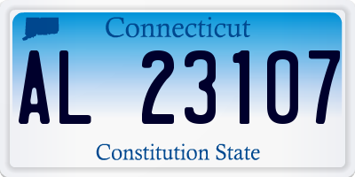 CT license plate AL23107