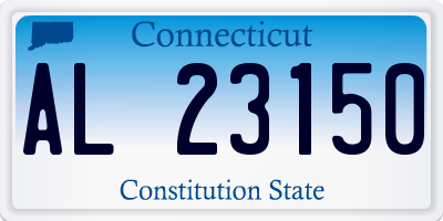 CT license plate AL23150