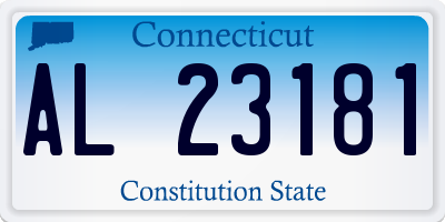 CT license plate AL23181