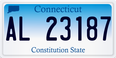 CT license plate AL23187