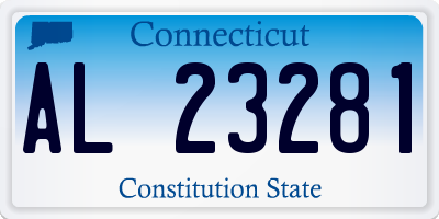 CT license plate AL23281