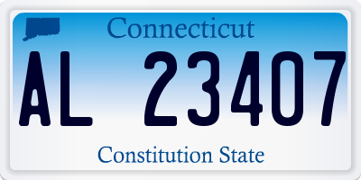 CT license plate AL23407