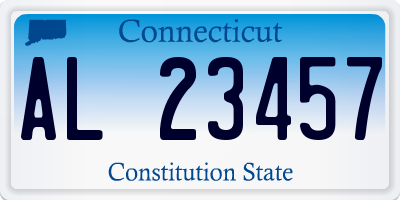 CT license plate AL23457