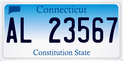 CT license plate AL23567