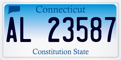 CT license plate AL23587