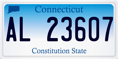 CT license plate AL23607