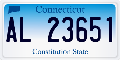 CT license plate AL23651
