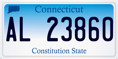 CT license plate AL23860