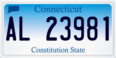 CT license plate AL23981