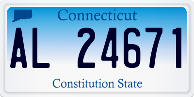 CT license plate AL24671