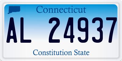 CT license plate AL24937
