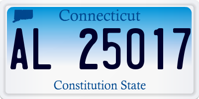 CT license plate AL25017