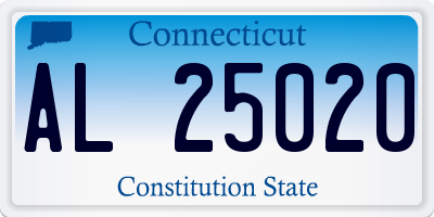 CT license plate AL25020