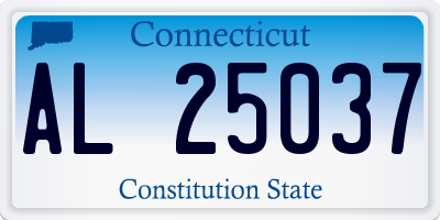 CT license plate AL25037