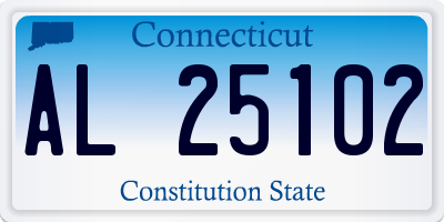 CT license plate AL25102