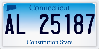 CT license plate AL25187