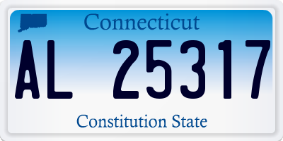 CT license plate AL25317