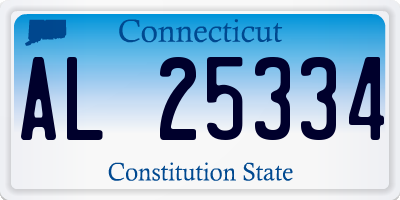 CT license plate AL25334