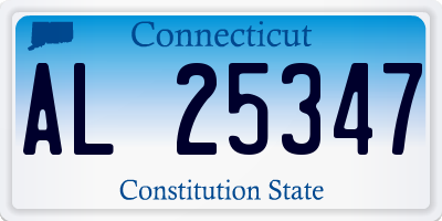 CT license plate AL25347