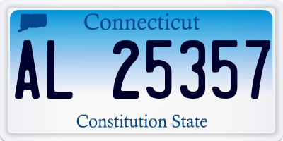 CT license plate AL25357