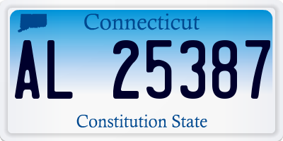 CT license plate AL25387