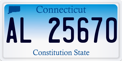 CT license plate AL25670