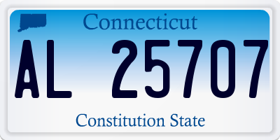 CT license plate AL25707