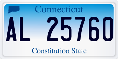 CT license plate AL25760