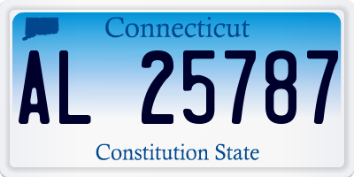 CT license plate AL25787