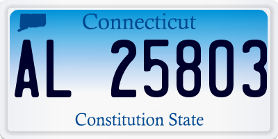 CT license plate AL25803