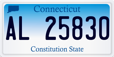 CT license plate AL25830