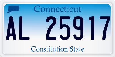 CT license plate AL25917
