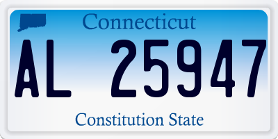 CT license plate AL25947