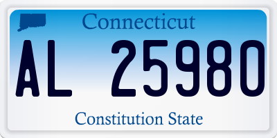 CT license plate AL25980