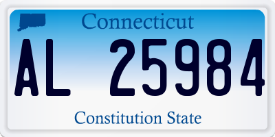 CT license plate AL25984