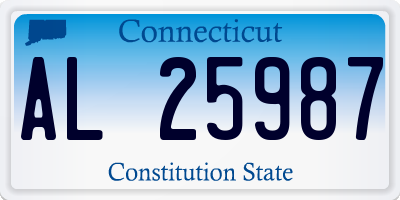CT license plate AL25987