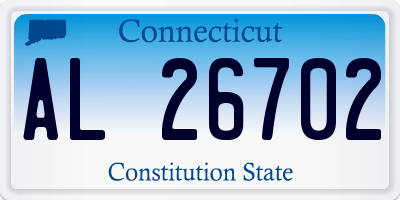 CT license plate AL26702