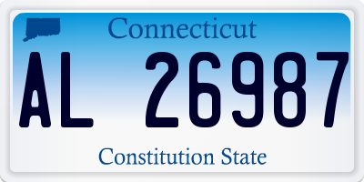 CT license plate AL26987