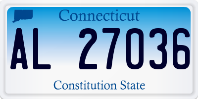 CT license plate AL27036