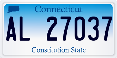 CT license plate AL27037