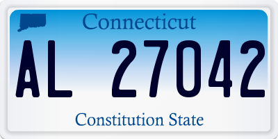 CT license plate AL27042