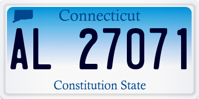 CT license plate AL27071