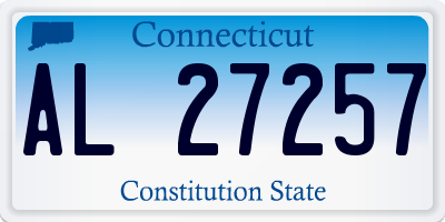CT license plate AL27257