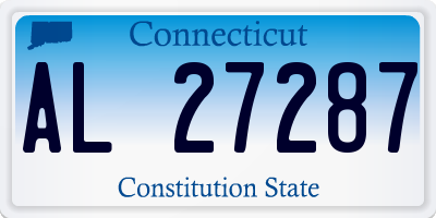 CT license plate AL27287