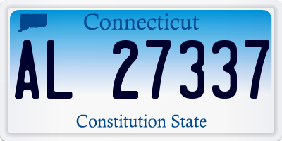 CT license plate AL27337