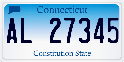 CT license plate AL27345