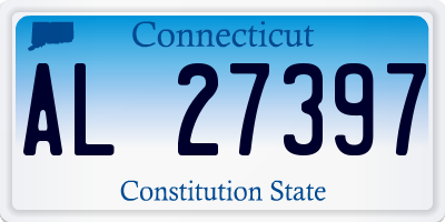 CT license plate AL27397