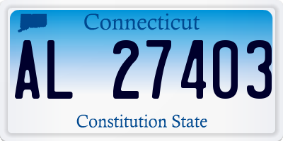 CT license plate AL27403