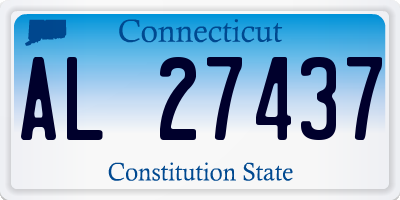 CT license plate AL27437